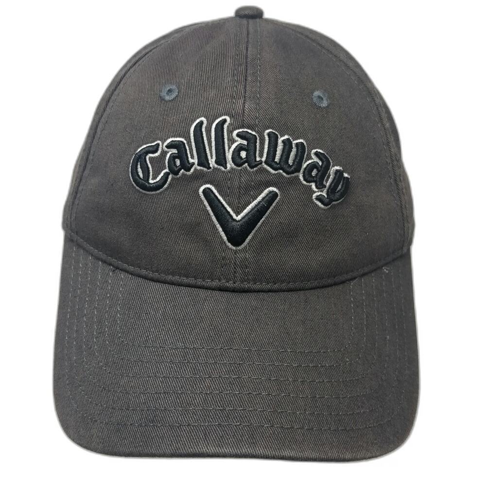 Callaway Baseball Cap Gray One Size Slideback Cotton Golf Embroidered Logo Hat
